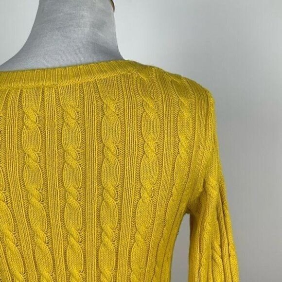 Ann Taylor loft sweater XS Yellow 8% rabbit hair - Picture 5 of 10